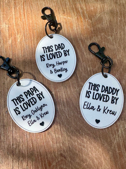 oval acrylic keychain's for Father's Day
