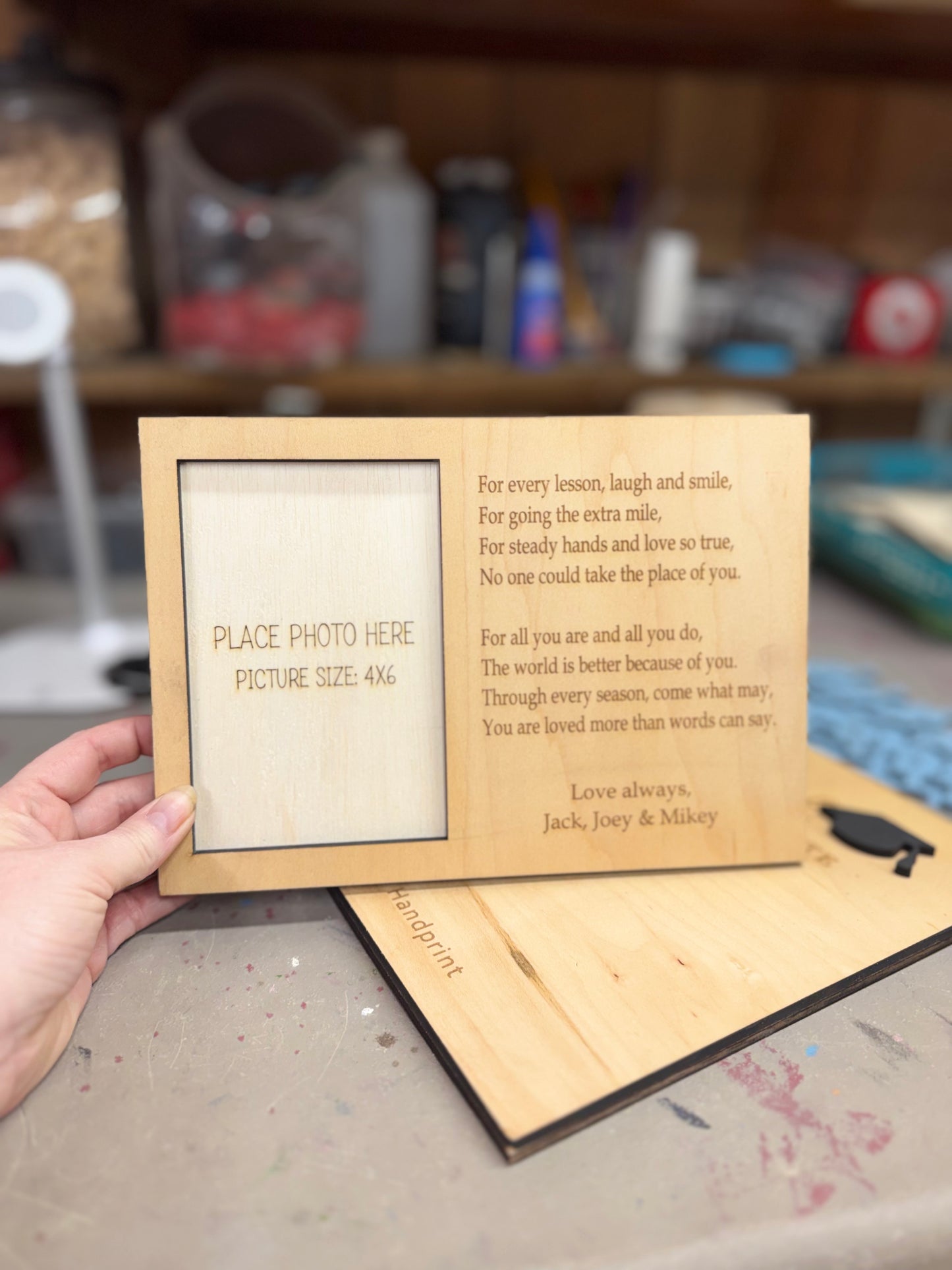 Custom photo frame with poem
