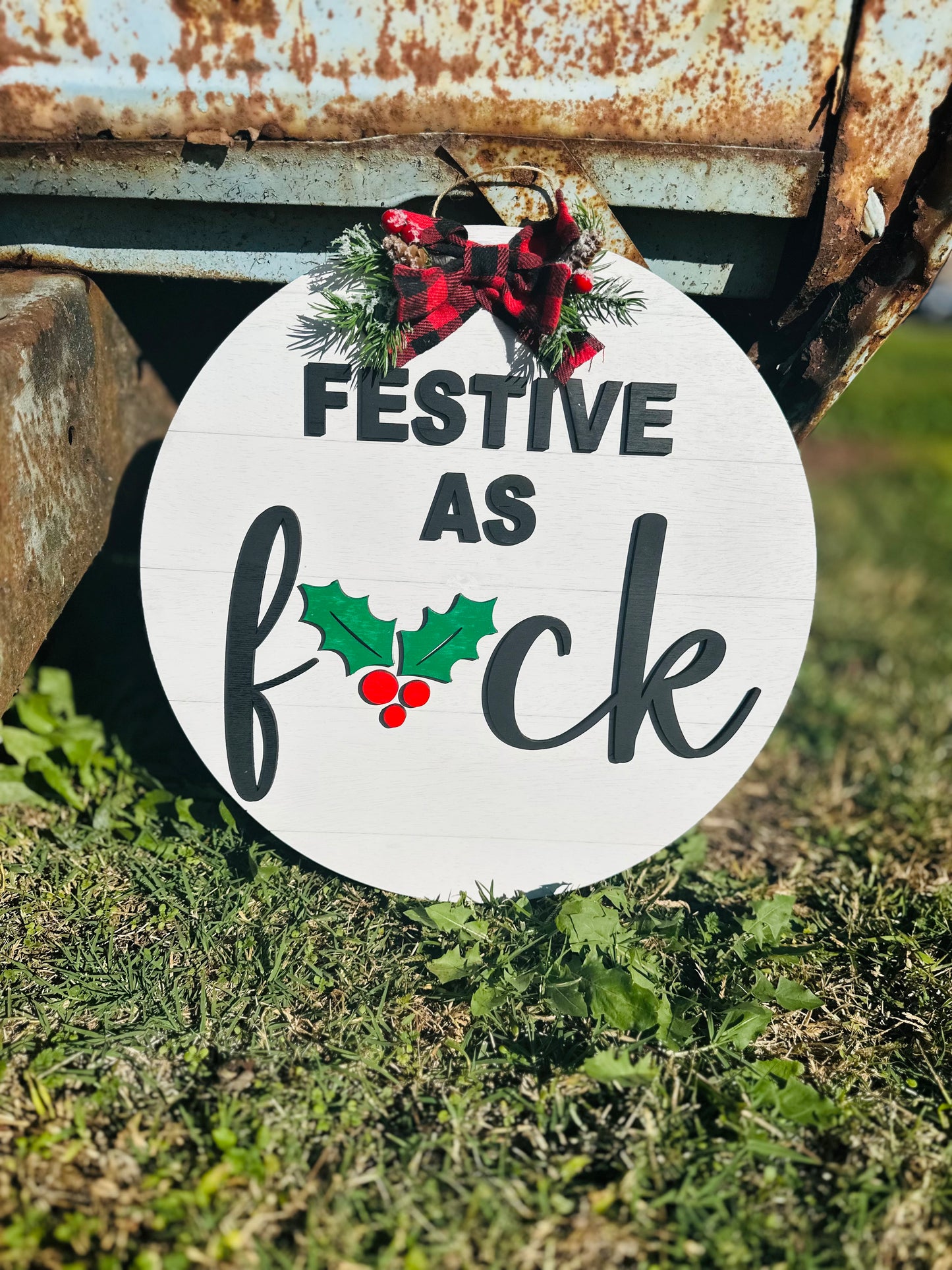 Festive as F*ck door hanger