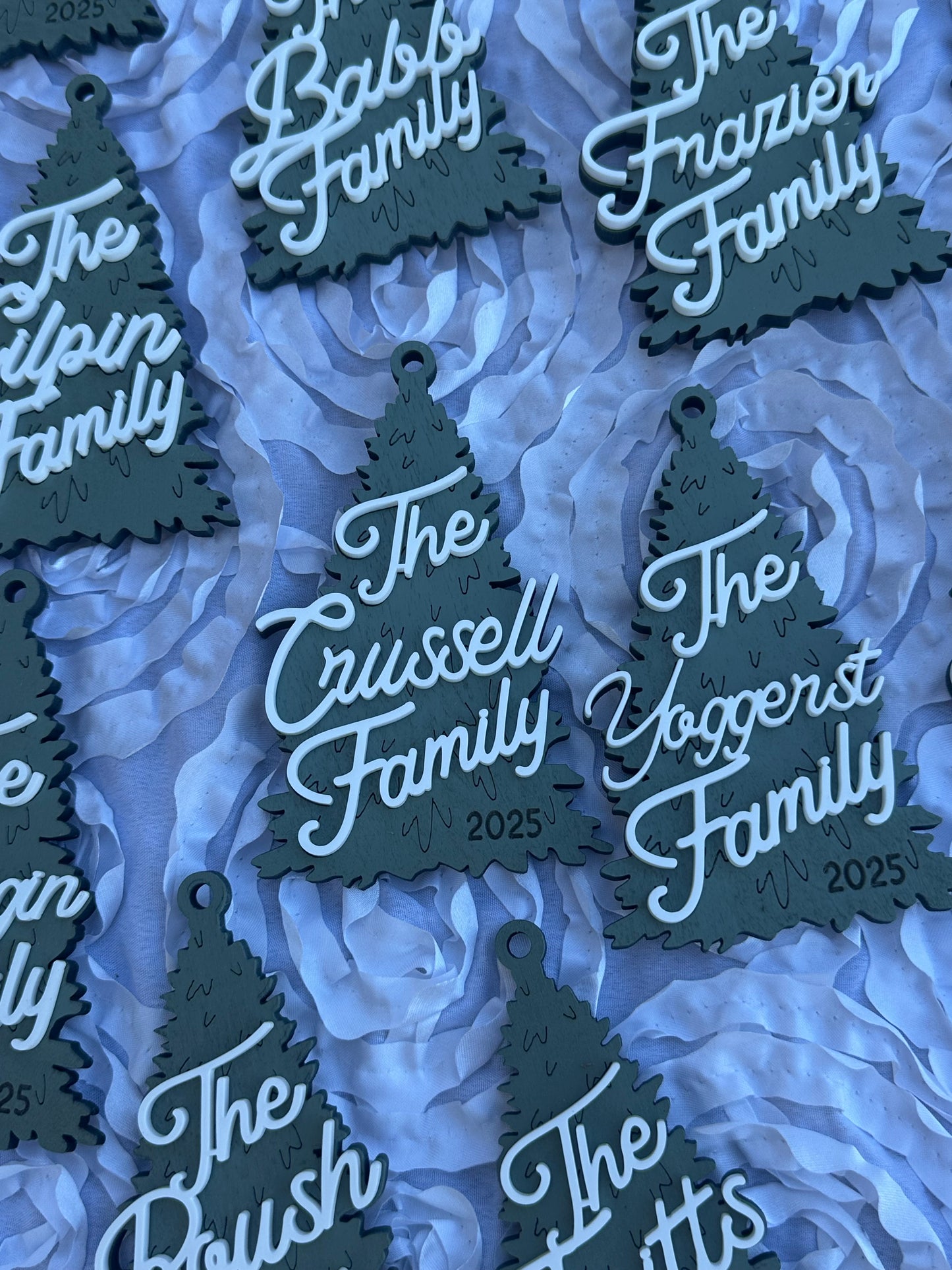 Family name Christmas tree ornament