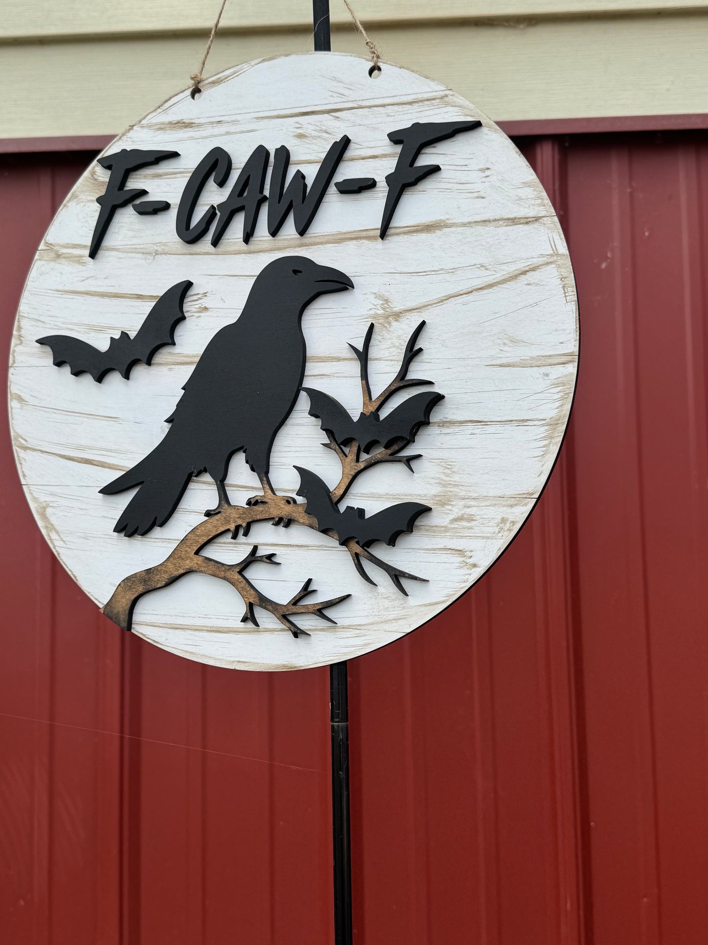 F-Caw-f 14” door hanger