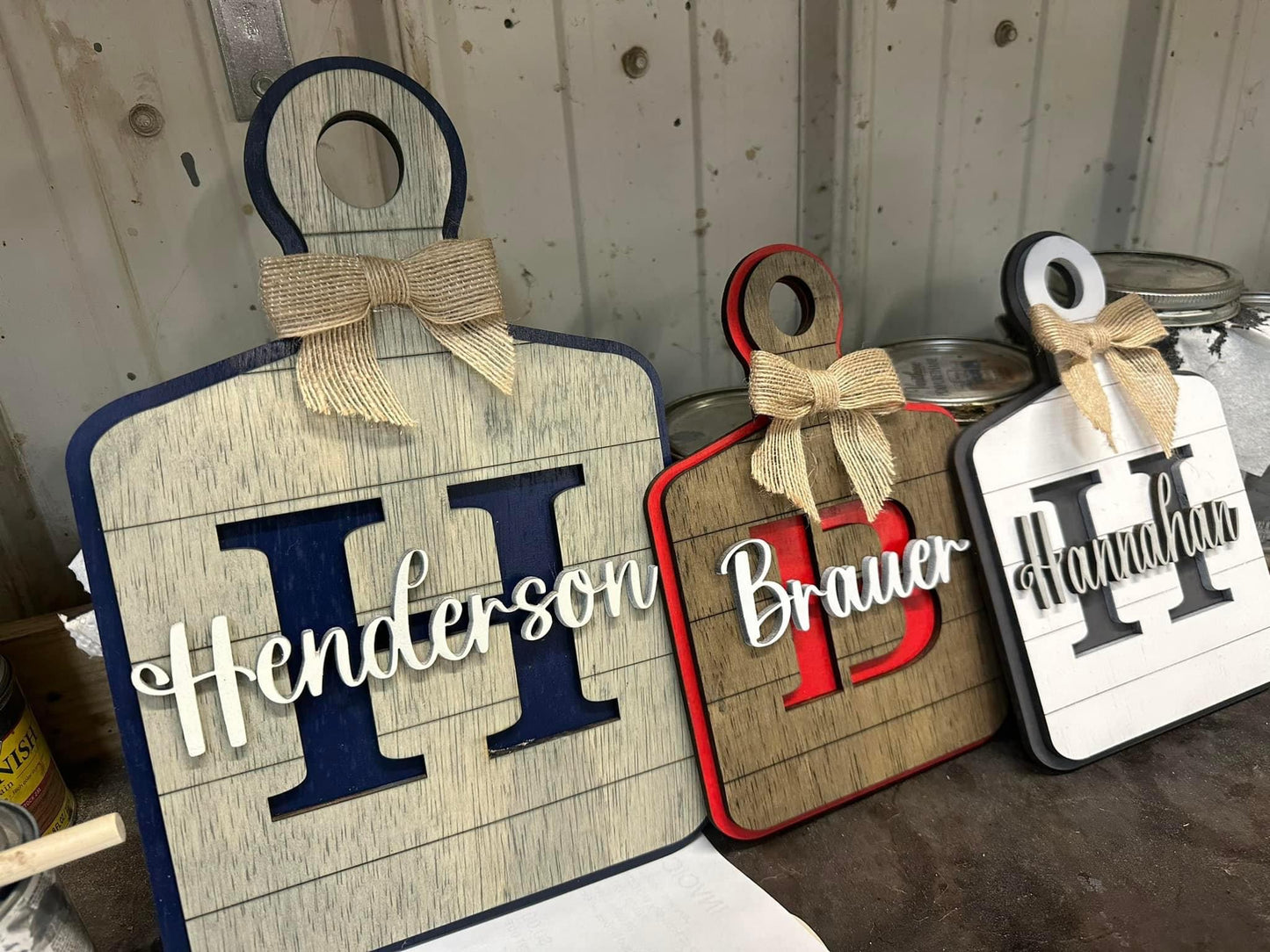 Initial cutting board decor