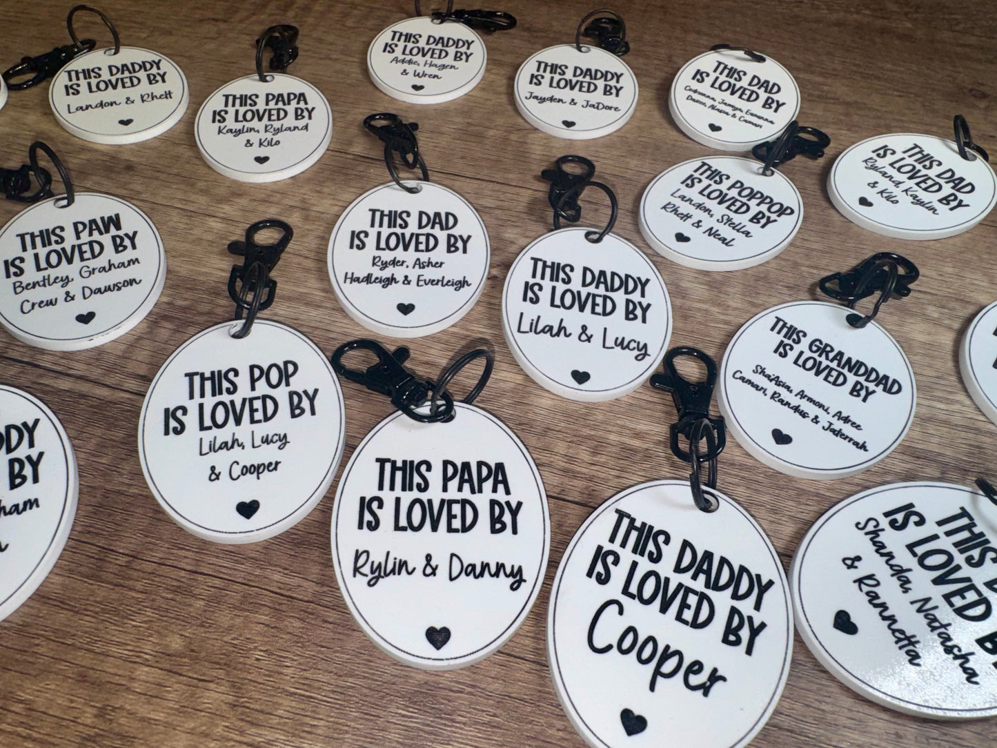 oval acrylic keychain's for Father's Day
