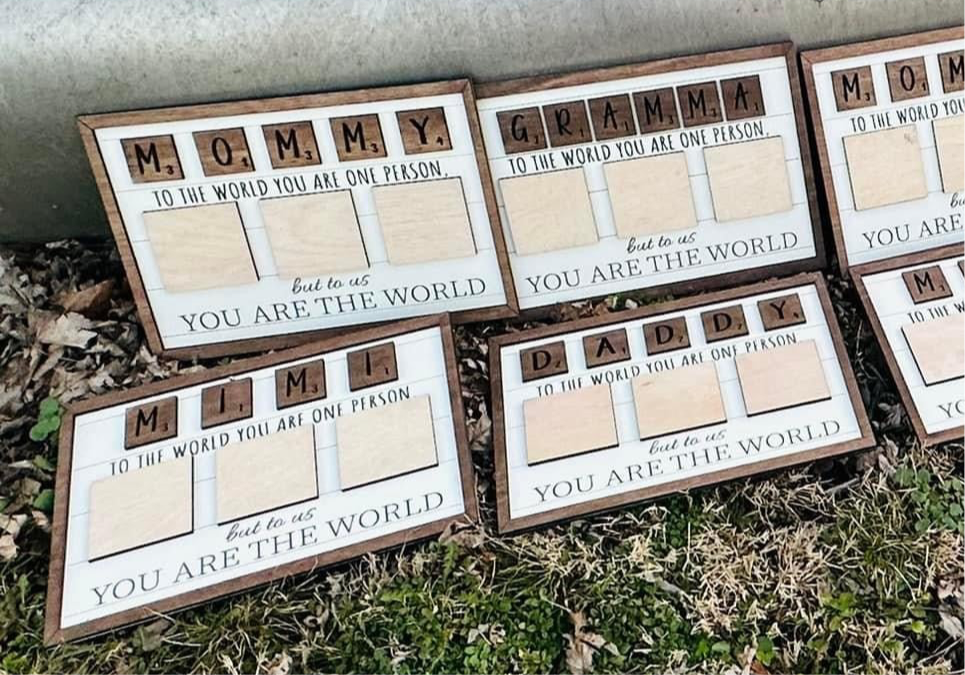 Scrabble photo plaque