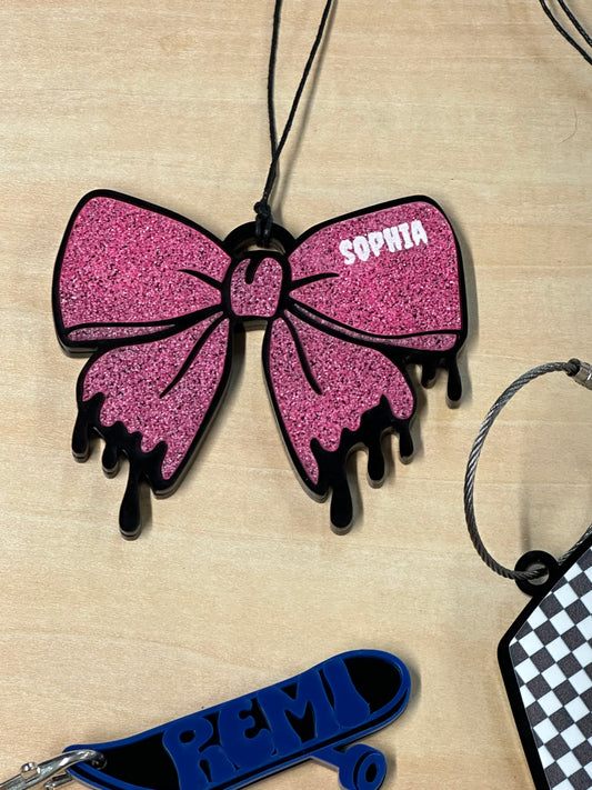 Spooky bow Halloween bag tag