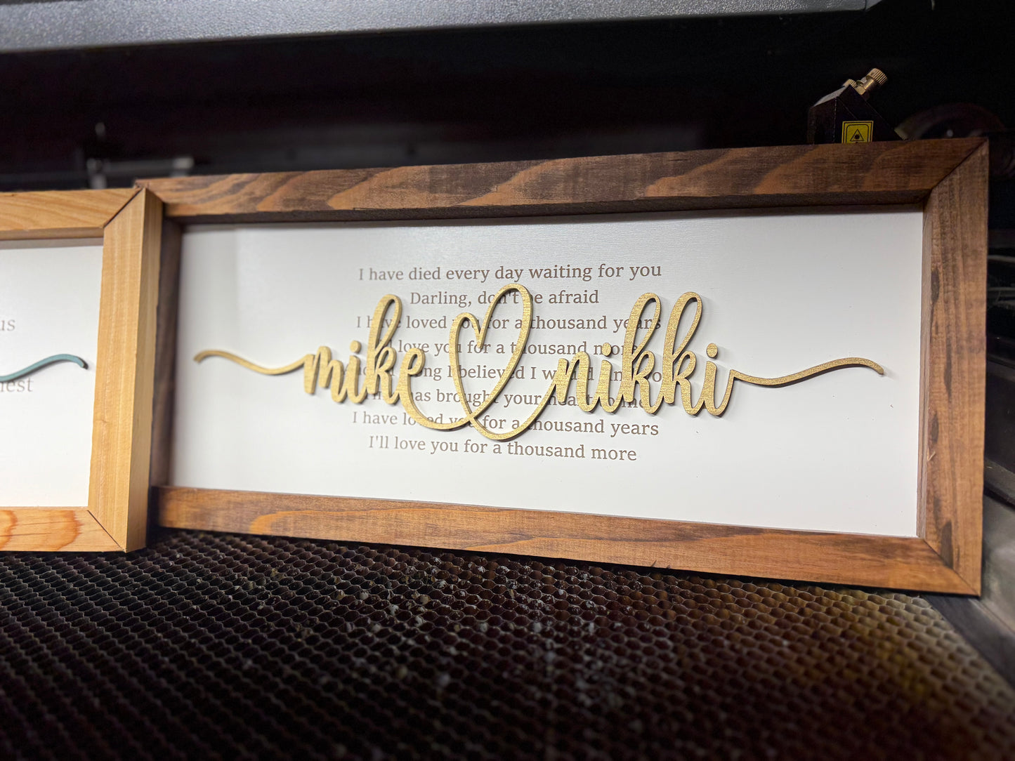 Personalized Framed text and Names Plaque