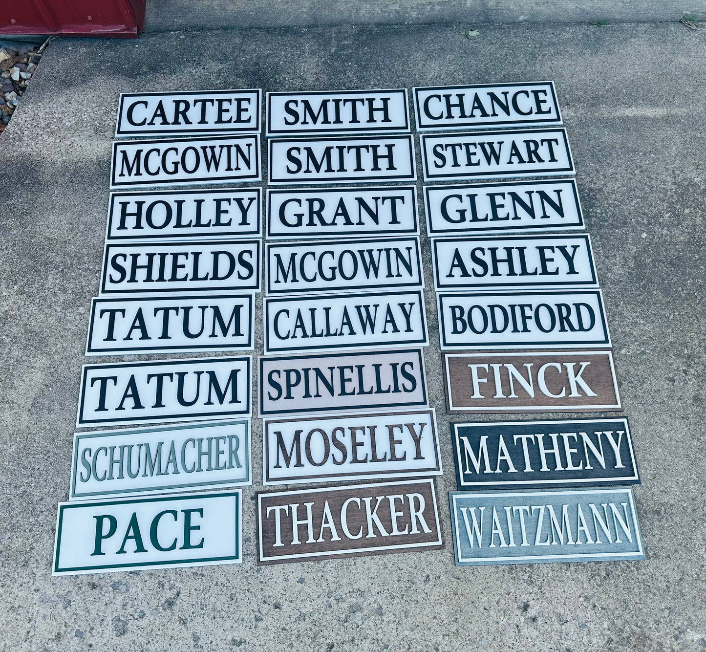 Street sign style name plaque
