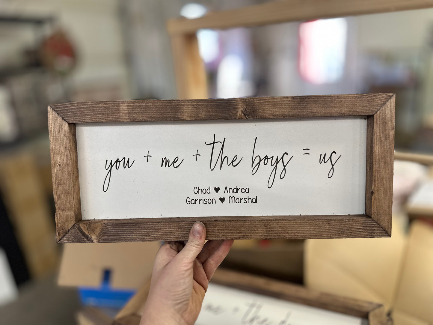 You + me + them plaque