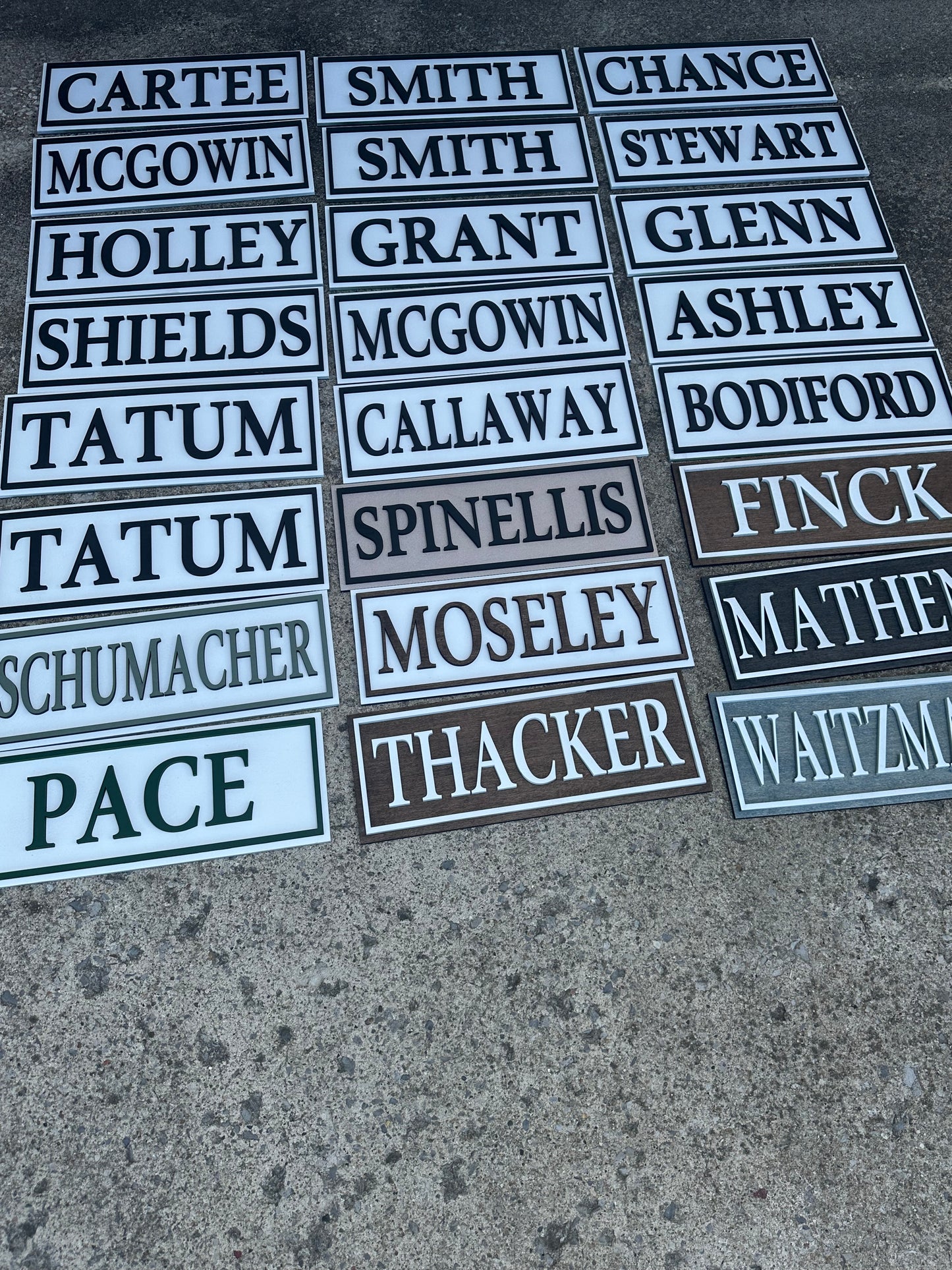 Street sign style name plaque
