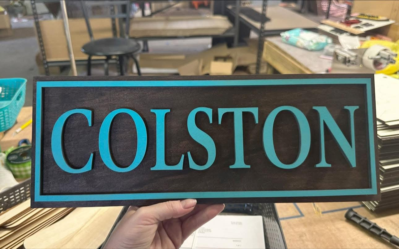Street sign style name plaque