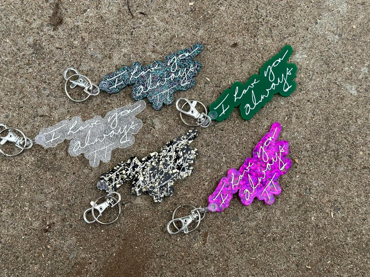 Handwritten acrylic keychains