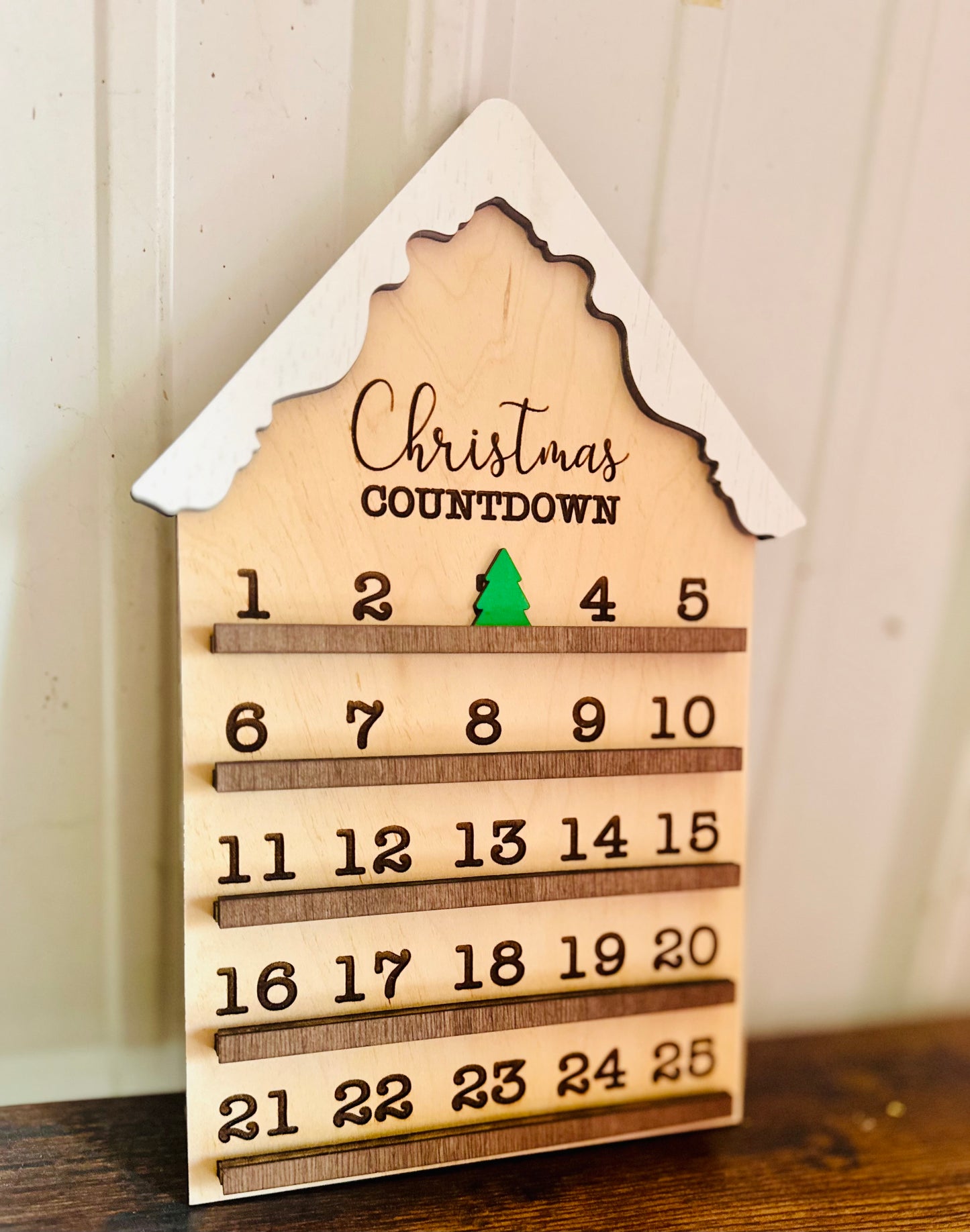 Christmas countdown house shelf sitter