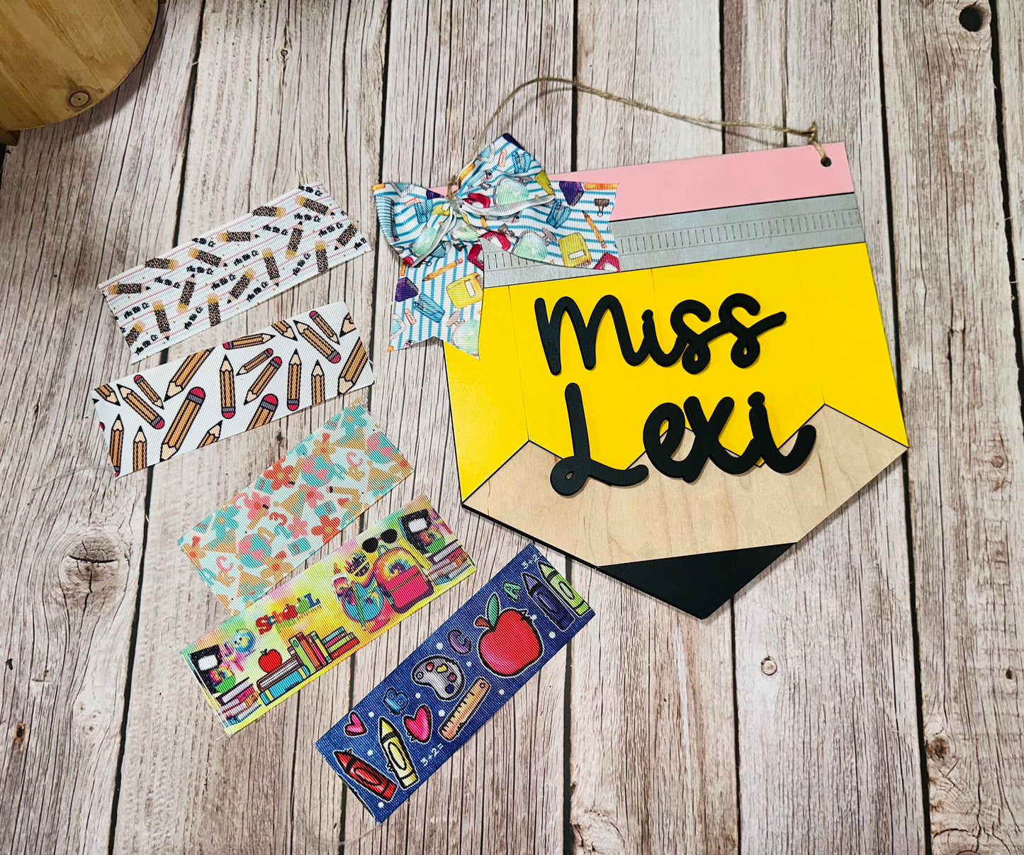Pencil door hanger for teachers
