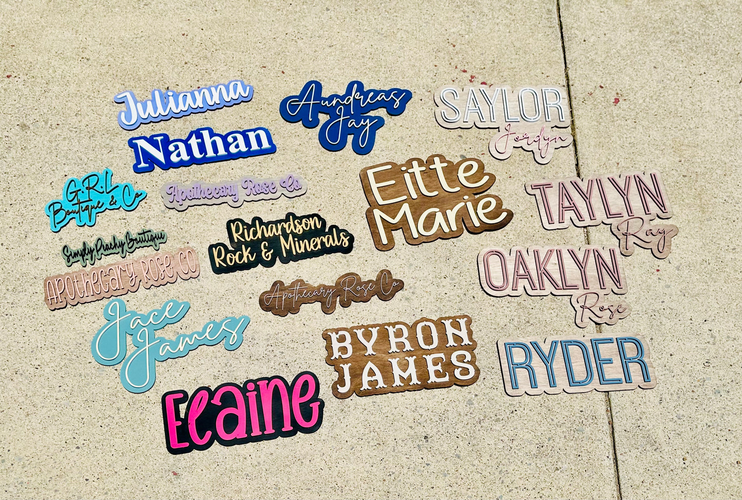 Offset name plaques