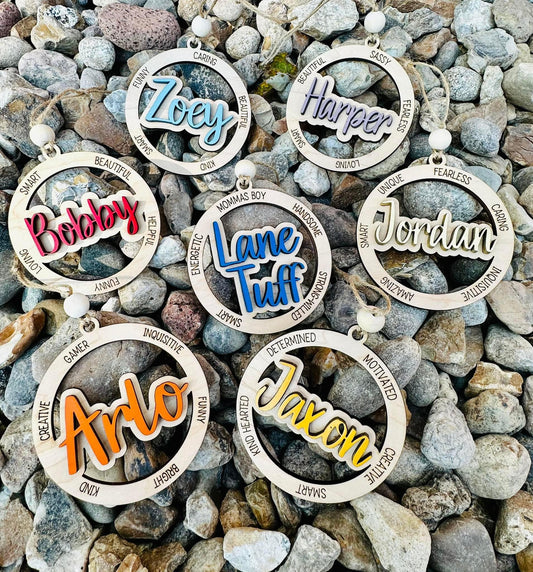 Personalized description name ornaments