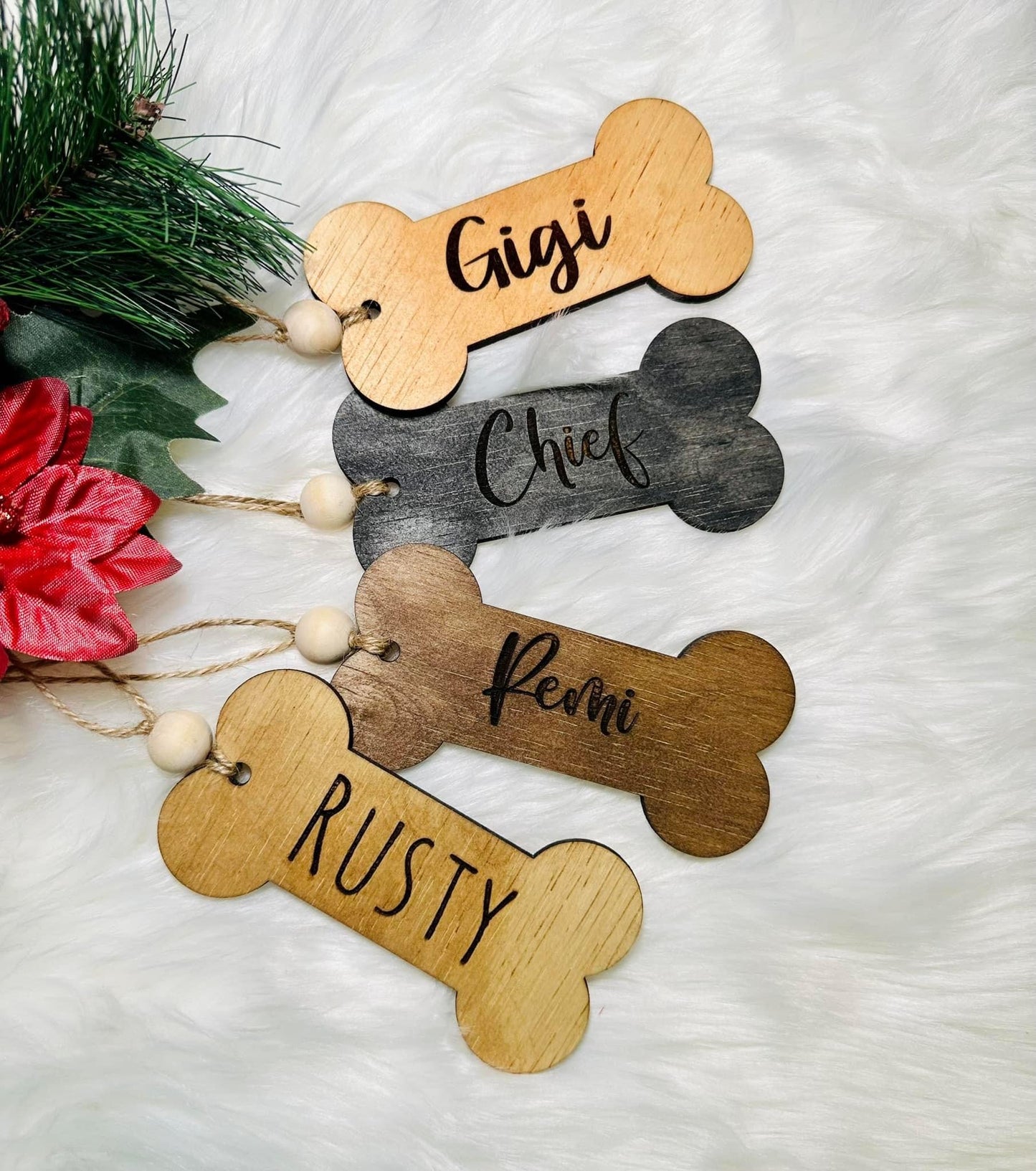 Wooden stocking tags