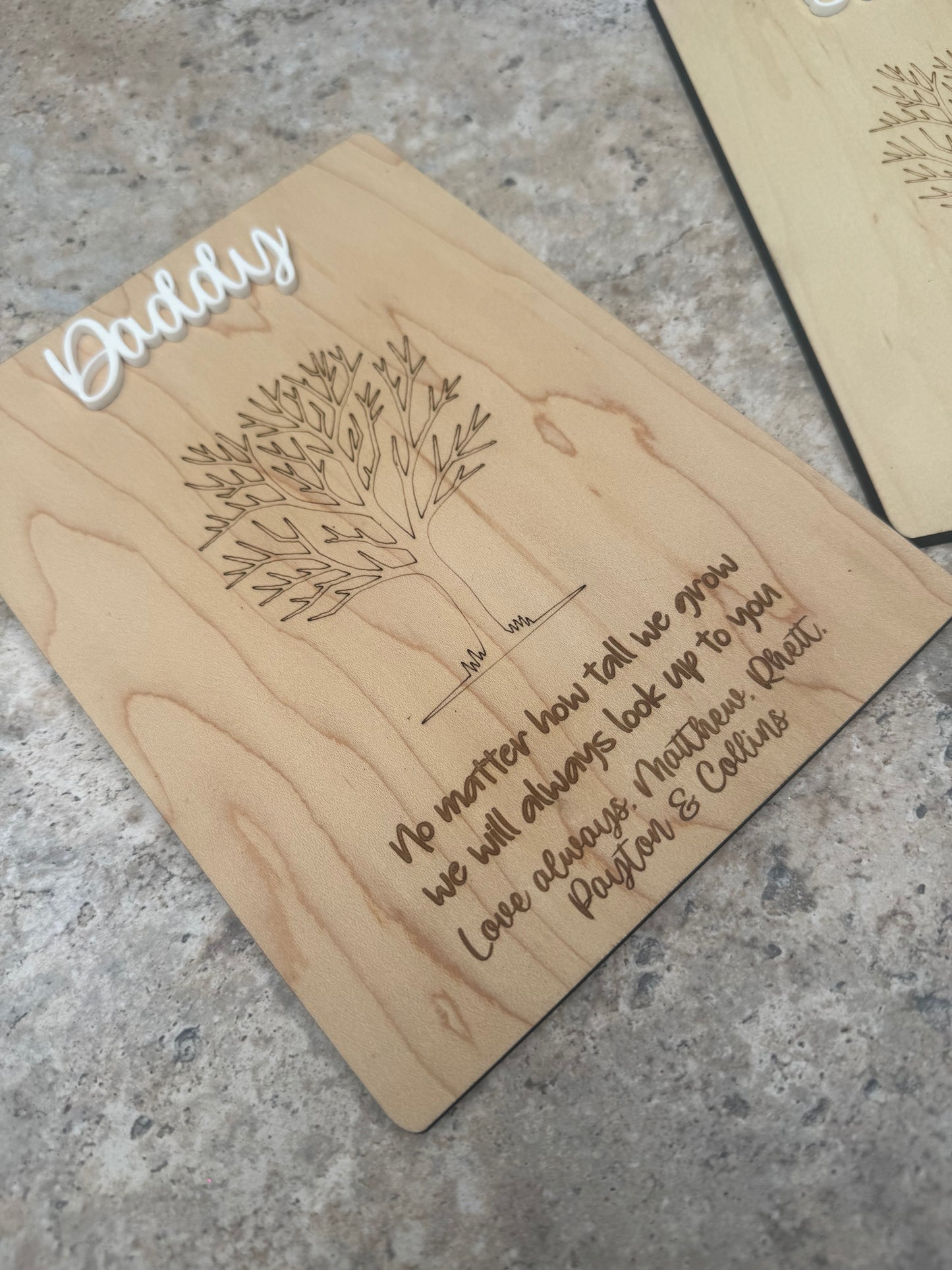 How tall I grow fingerprint tree plaque