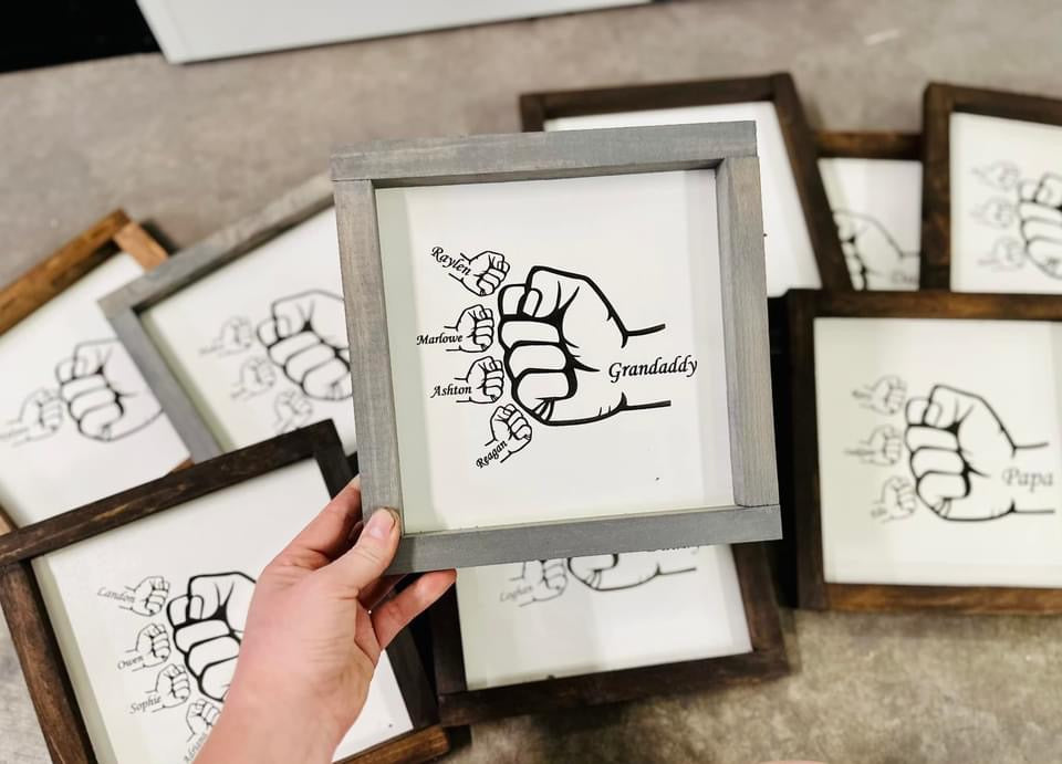 Fist bump framed plaques