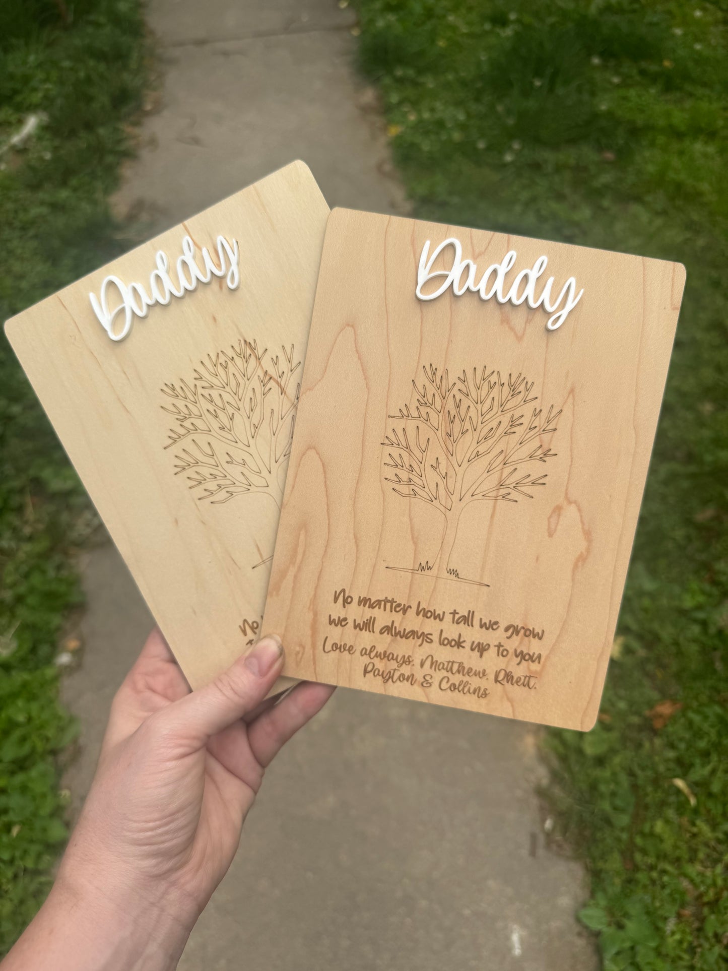 How tall I grow fingerprint tree plaque