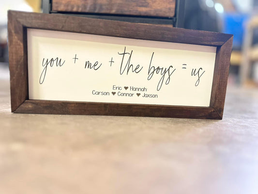 You + me + them plaque