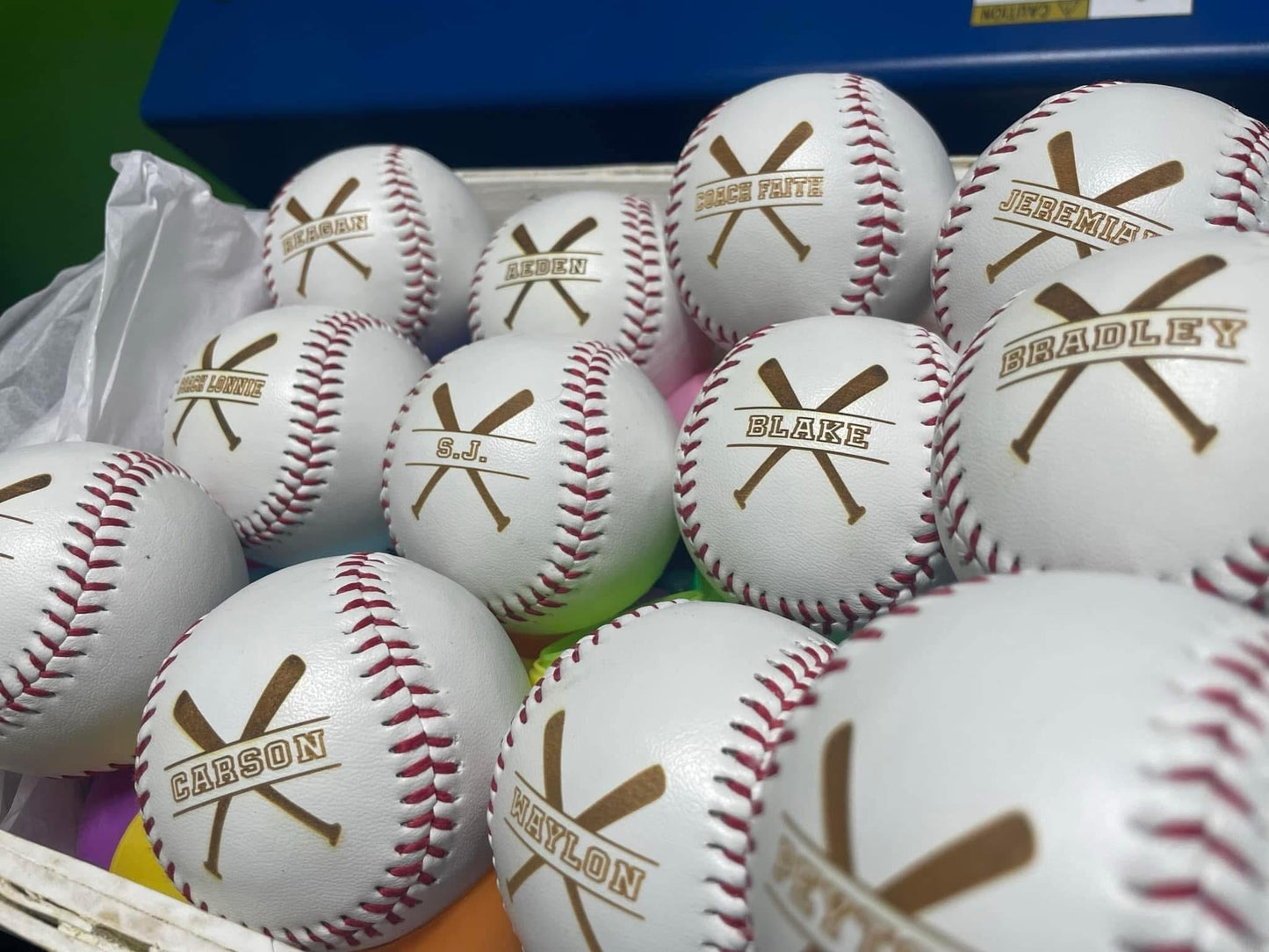Laser engraved ⚾️ baseball & 🥎 softball
