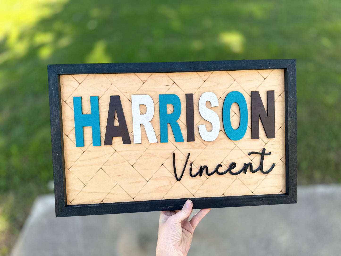 Herringbone Nursery name plaque