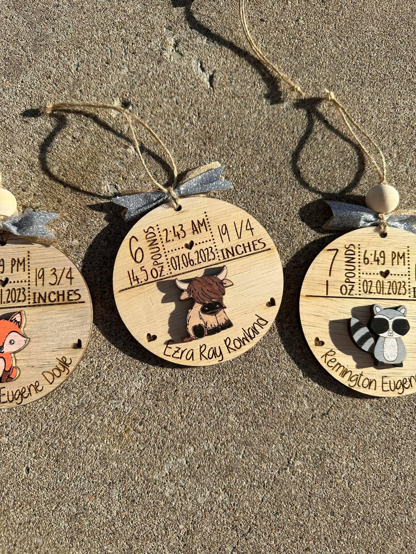 Baby animal Stats ornaments