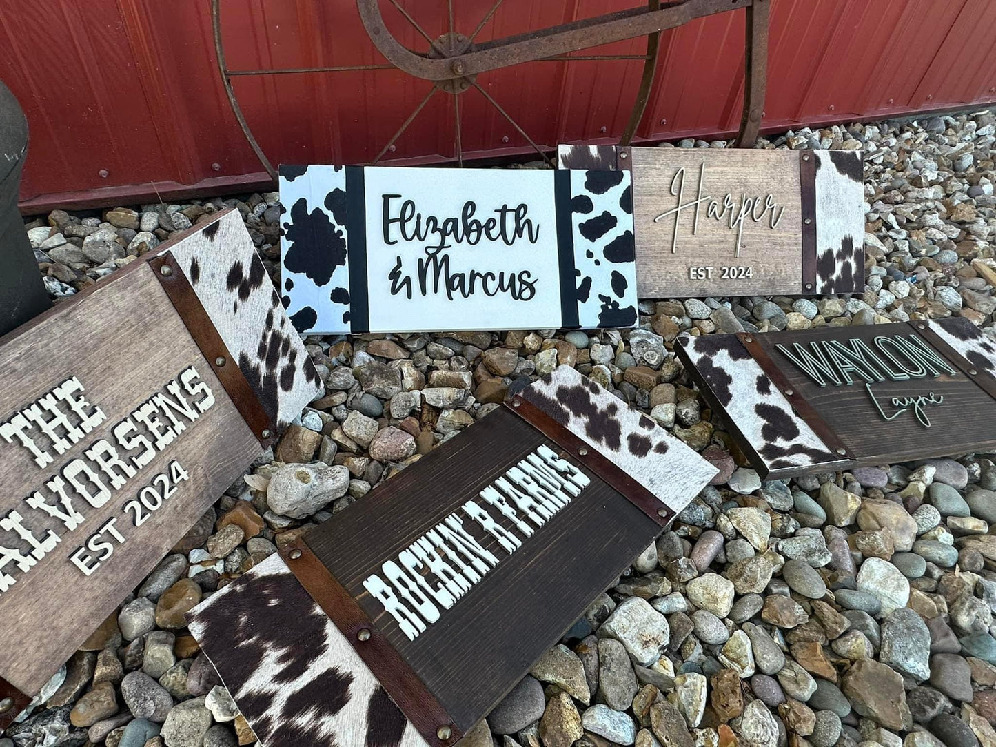 Faux Cow hide plaques