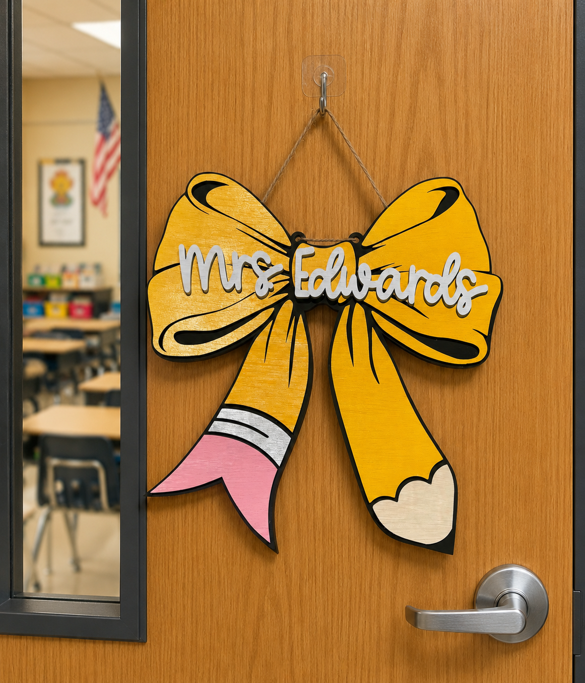 Pencil bow door hanger