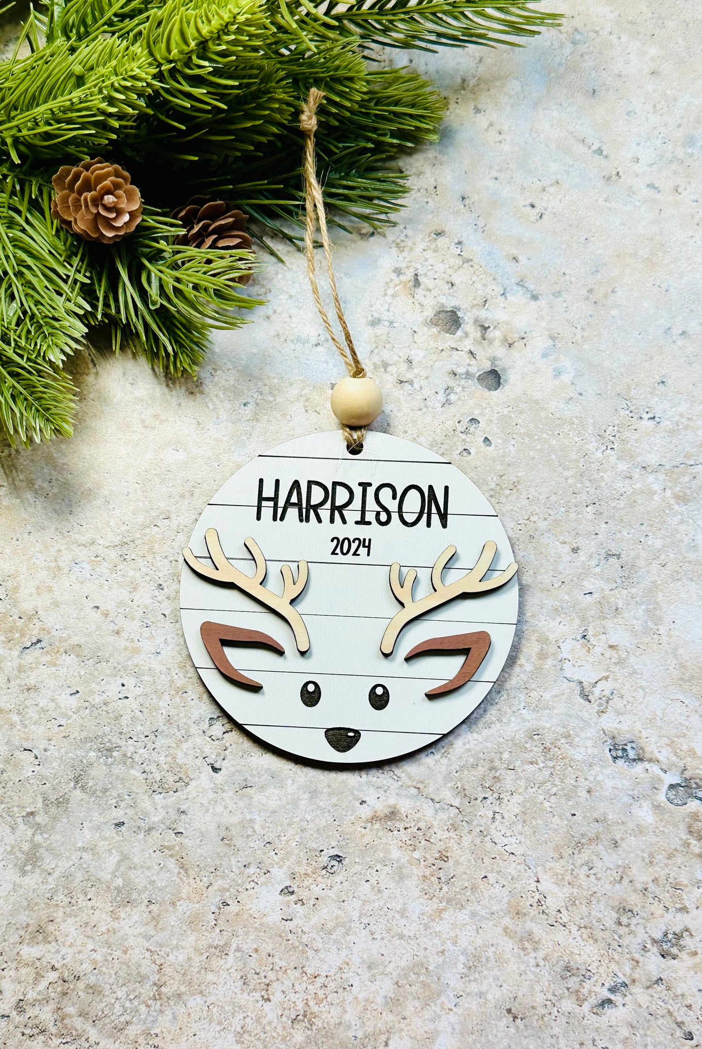 Little reindeer personalized ornaments