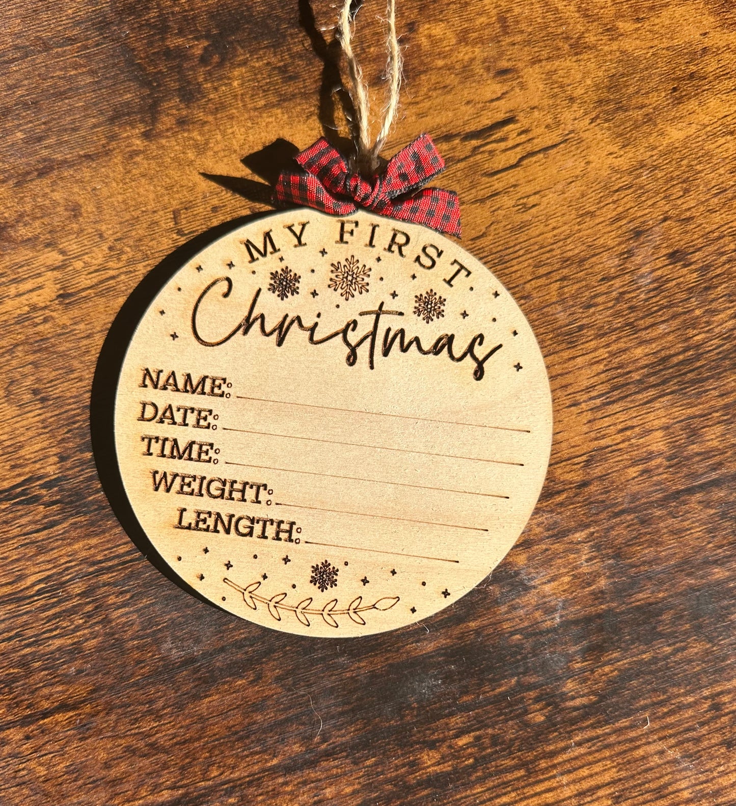 My first Christmas fill in the blanks ornament