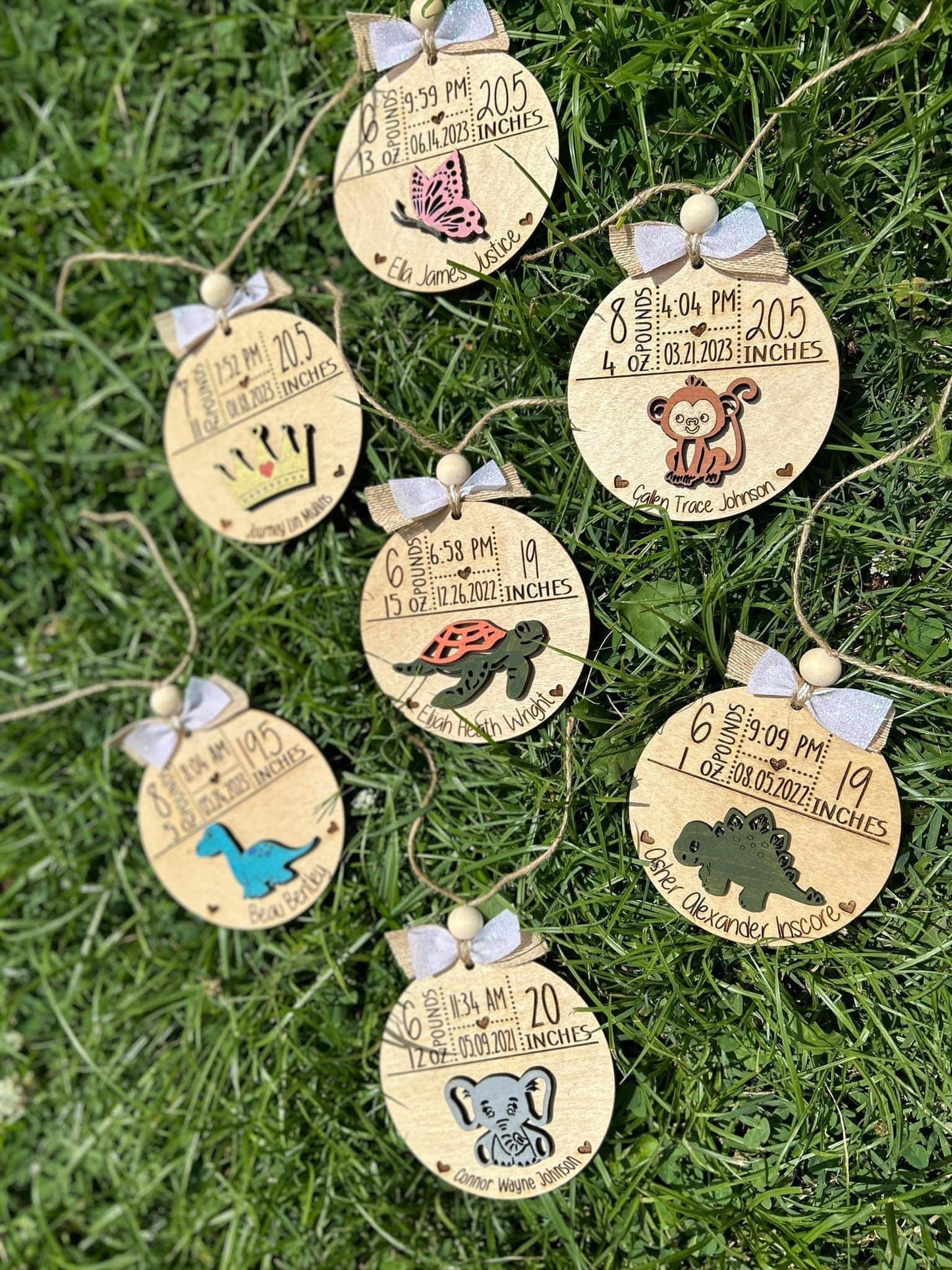 Baby animal Stats ornaments