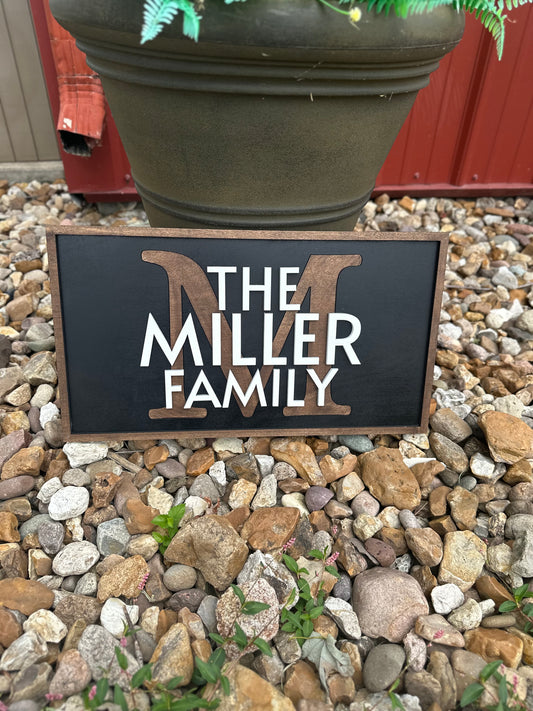 Multi Layer Family name plaque 10”x18”