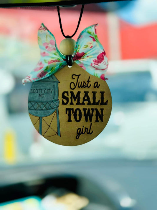 Small town girl car charm