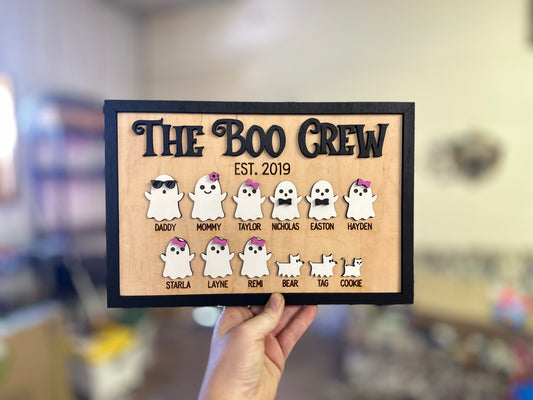 The Boo Crew Family plaque