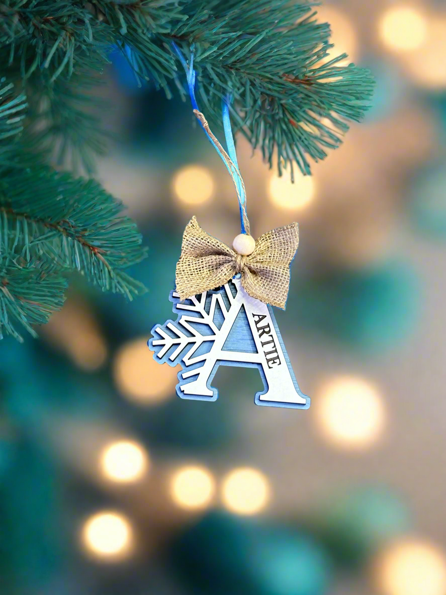 Snowflake initial ornament