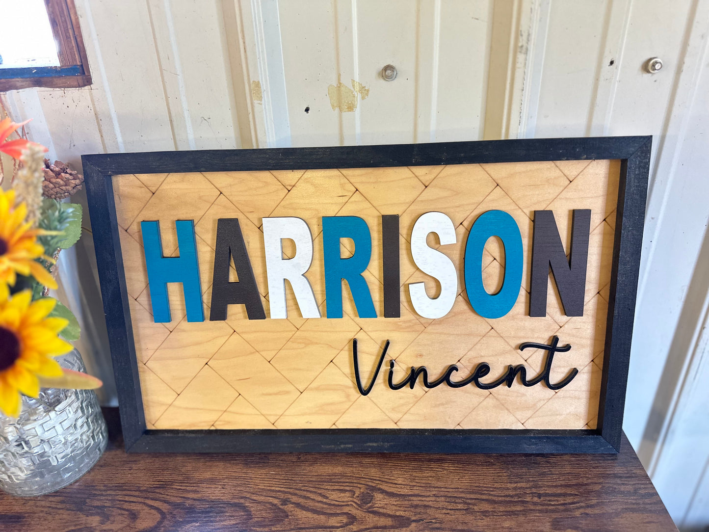 Herringbone Nursery name plaque