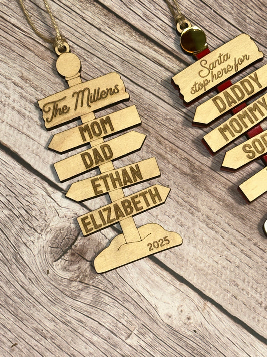 North Pole sign ornament