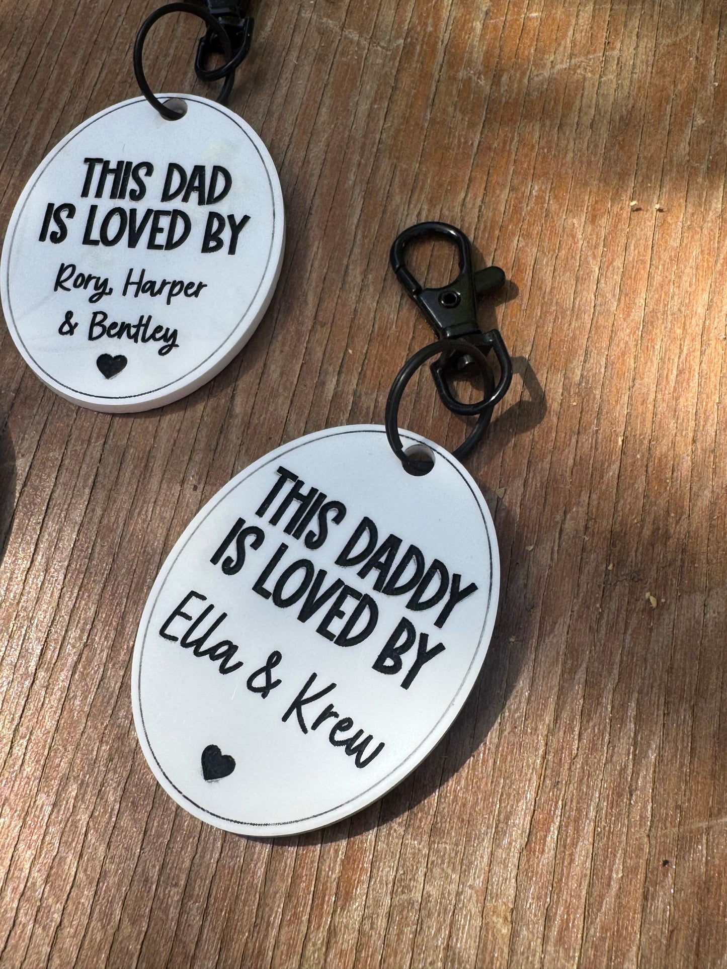 oval acrylic keychain's for Father's Day
