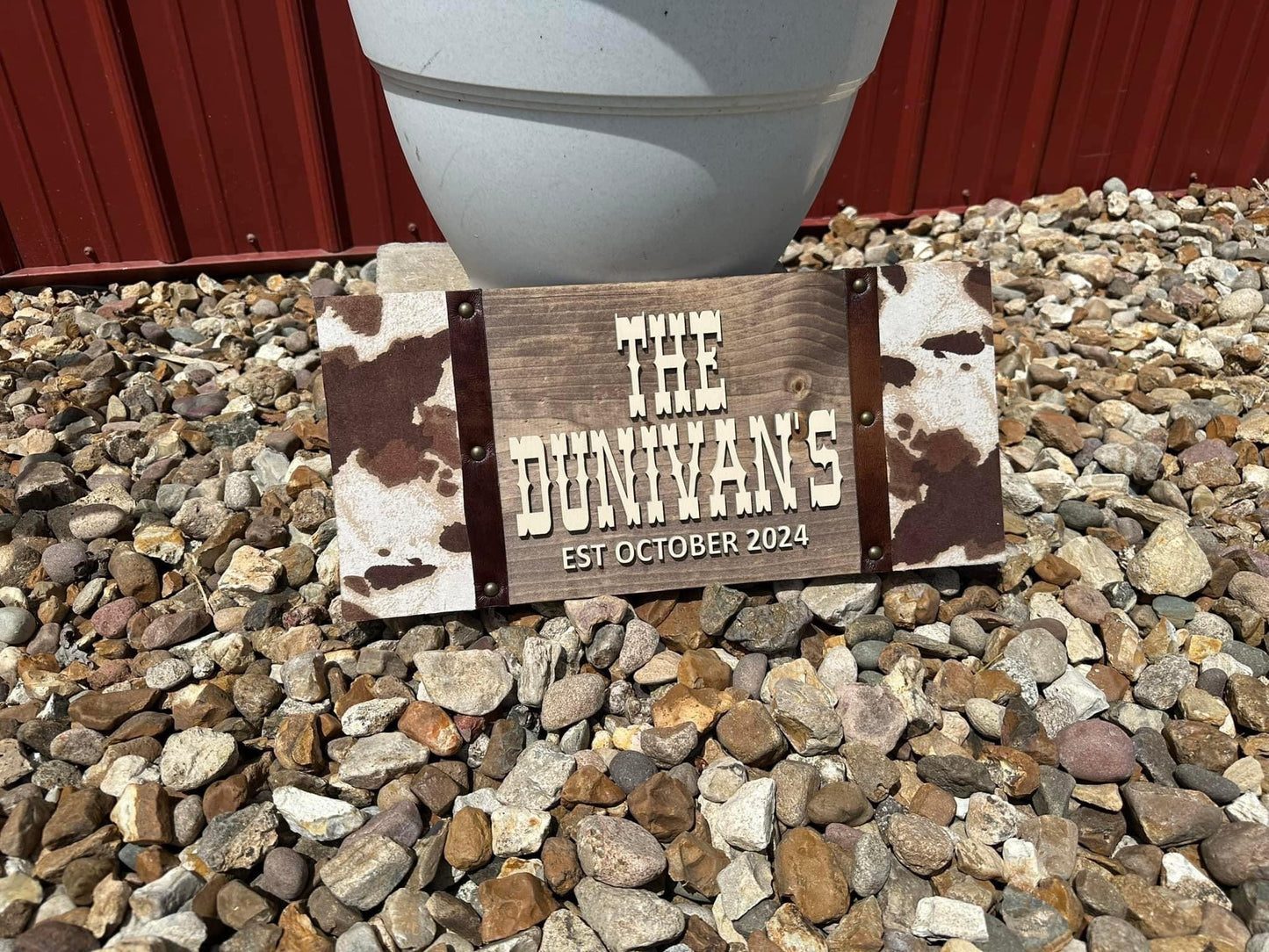 Faux Cow hide plaques