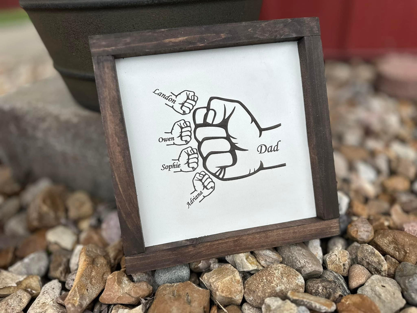 Fist bump framed plaques