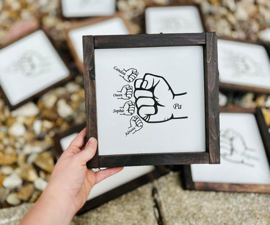 Fist bump framed plaques