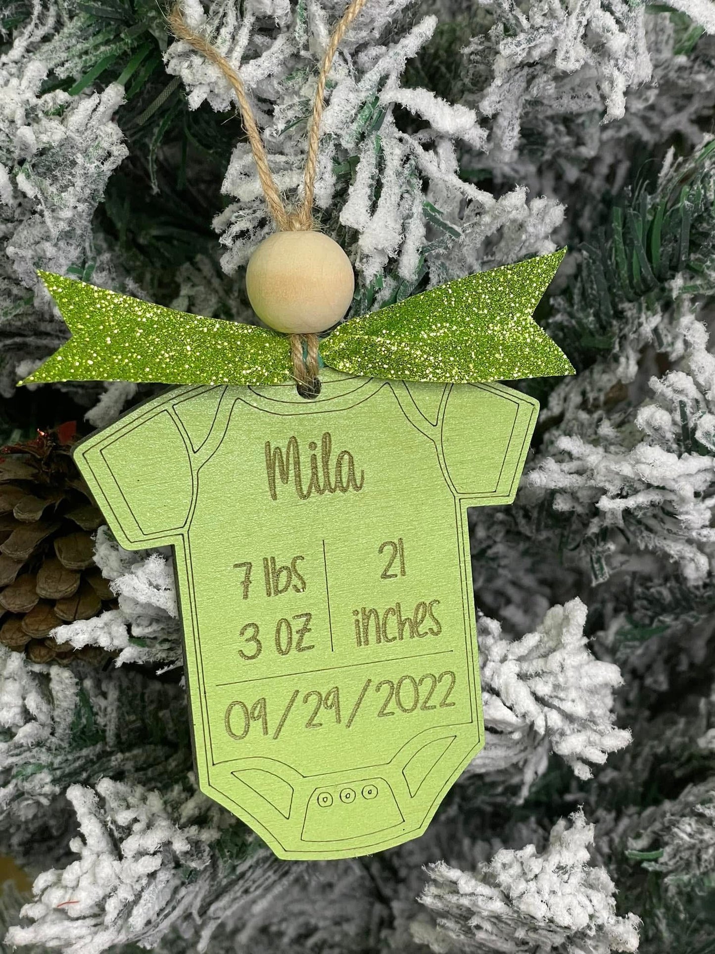 Baby Stats onesie ornament