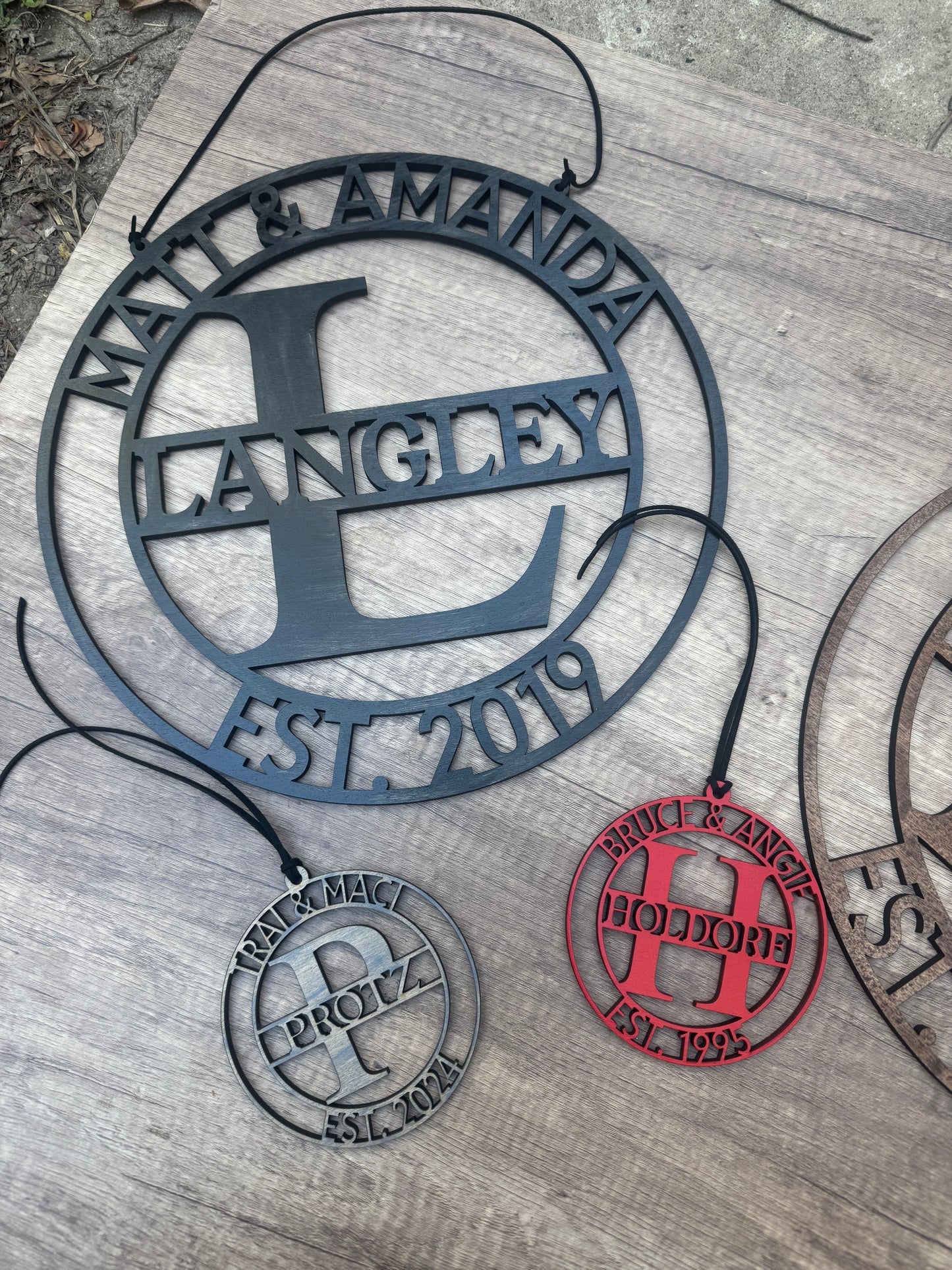 Custom monogram rounds