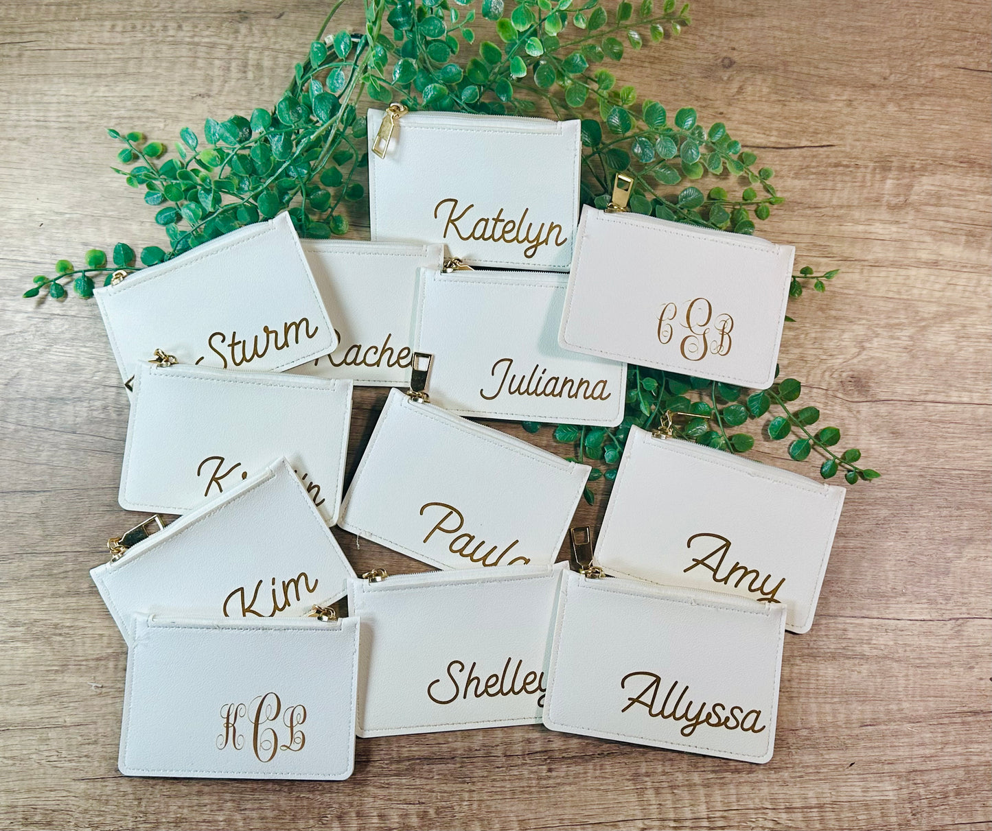 Slim White Faux leather card holder/coin purse