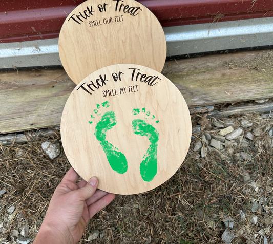 Trick or Treat smell my feet footprint rounds