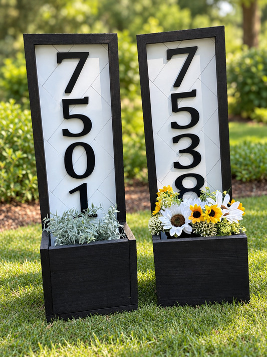 House number planter box