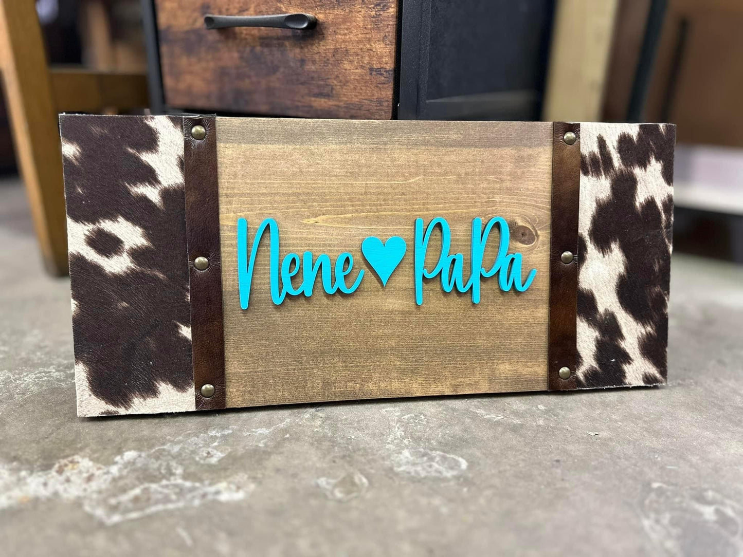 Faux Cow hide plaques