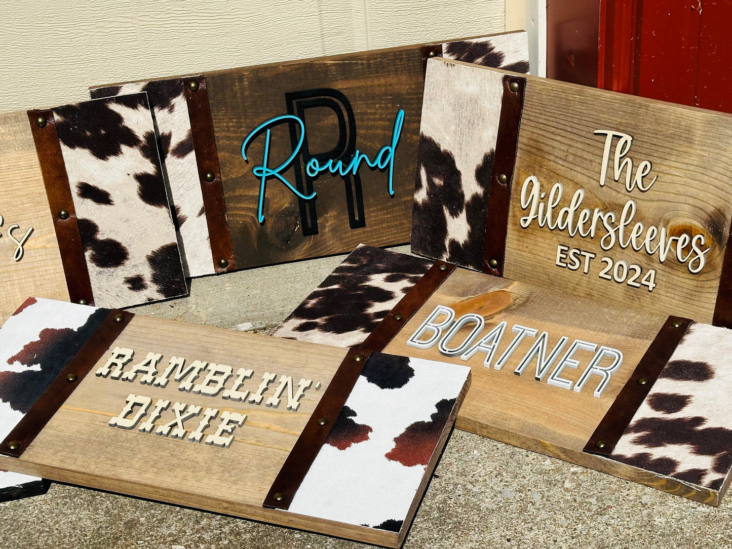 Faux Cow hide plaques