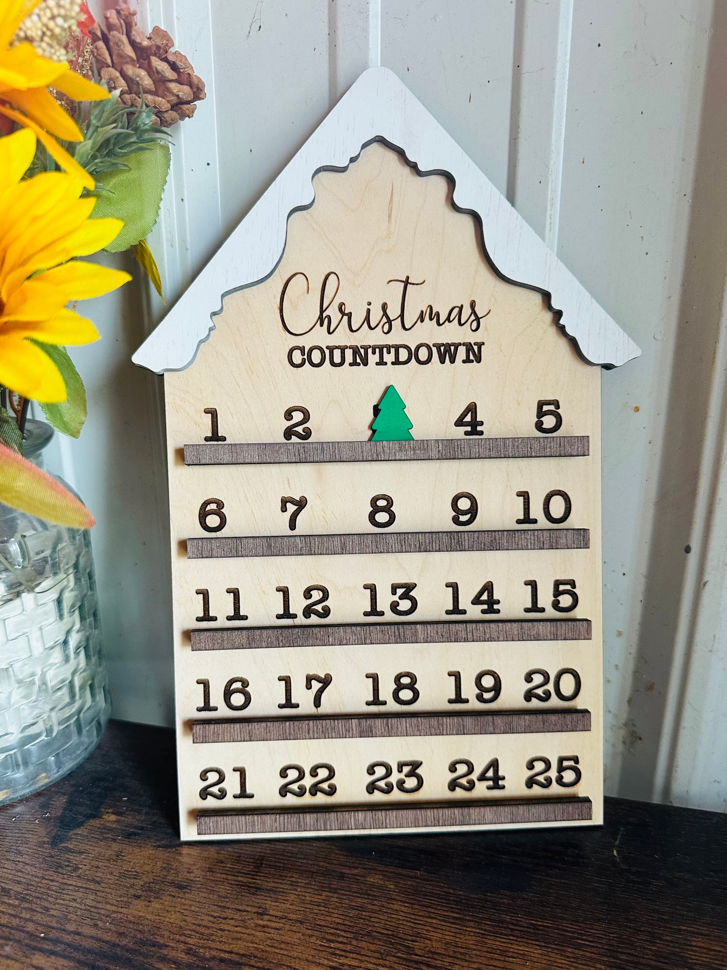 Christmas countdown house shelf sitter